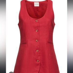 Posse Vibrant Red Button-Up Vest